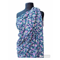 Duża sukienka plażowa - eleganckie PAREO XXL szyfon kolorowa łączka